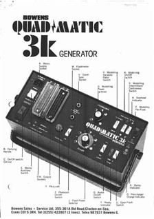 Bowens Ltd Quadmatic Flash Systems manual. Camera Instructions.